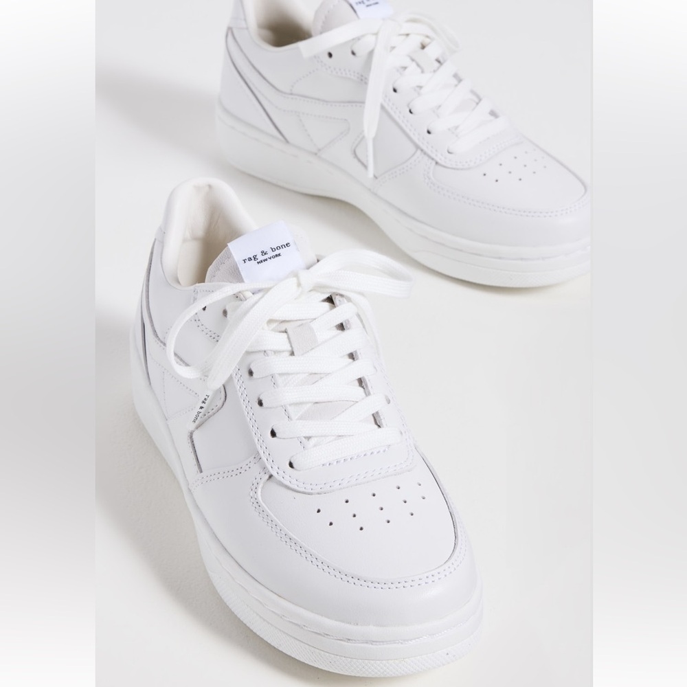 Men’s Rag & Bone Retro Court Classic White Lace-Up Sneakers